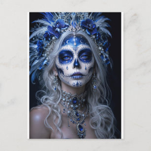 Saphir-Mond-Calavera – Blauer Himmel Postkarte
