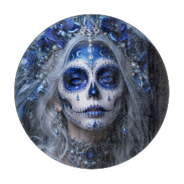 Saphir-Mond-Calavera – Blauer Himmel Schneidebrett