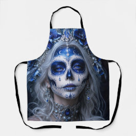 Saphir-Mond-Calavera – Blauer Himmel Schürze