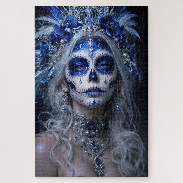 Saphir-Mond-Calavera – Blaues Himmelsgewölbe  Puzzle (Vertikal)