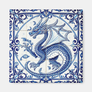 Saphir-Mond-Drache-Magnet Magnet