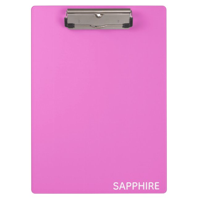 Saphir pink farbname klemmbrett (Vorderseite)