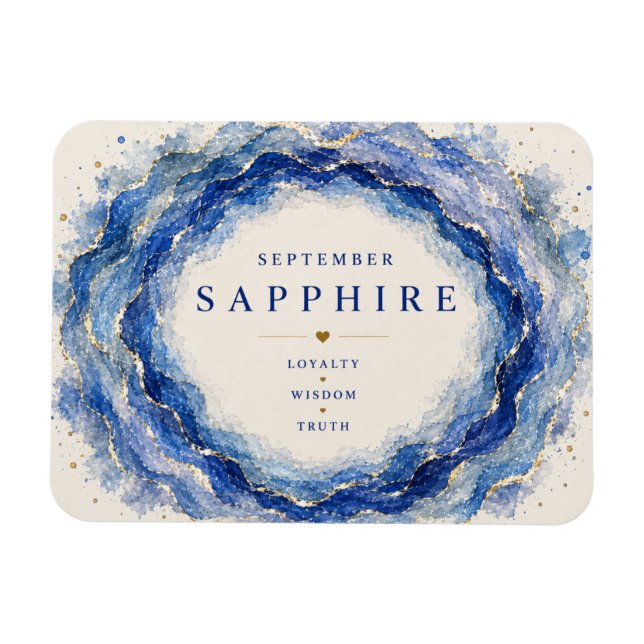 Saphir September Geburtsstein Flexi Magnet (Horizontal)