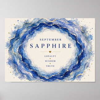 Saphir September Geburtsstein Kunst Druck Poster