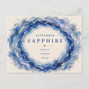 Saphir September Geburtsstein Postkarte