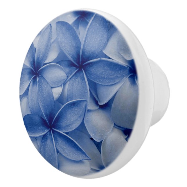 Saphir und Azure-Blume Keramikknauf (Rechts)