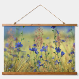 Saphir- und Gold-Tapisserie Wandteppich Mit Holzrahmen
