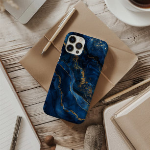 Saphir Velours Luxus Tief Saphirblau iPhone 16 Hülle