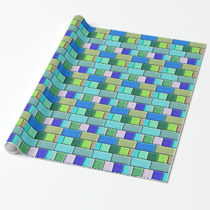 Saphirblaue Fliesen Geschenkpapier