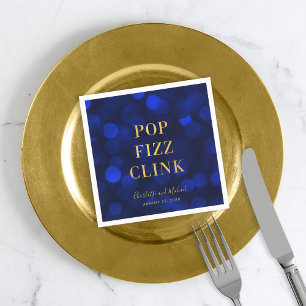 Saphirblauer falscher Gold Pop Fizz Klirren Serviette