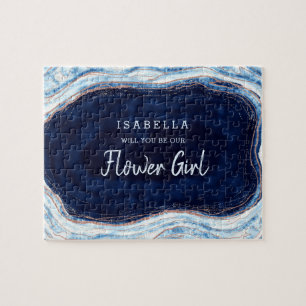 Saphirblauer Geode-Werde-unsere-Blumenmädchen-Anfr Puzzle