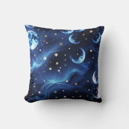 Saphirblauer Himmelmond-Kissen Kissen