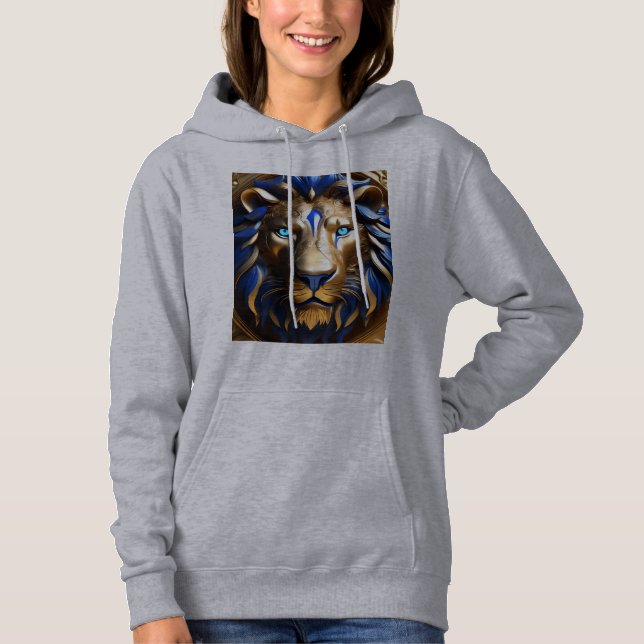 Saphirblauer und goldener Löwe, Hoodie (Vorderseite)