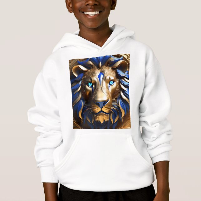 Saphirblauer und goldener Löwe, Hoodie (Vorderseite)