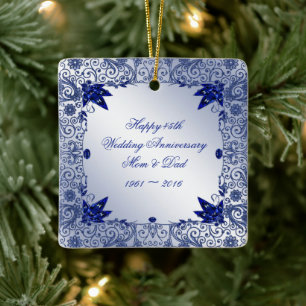 Saphire 45. Hochzeit Jahrestag Square Ornament