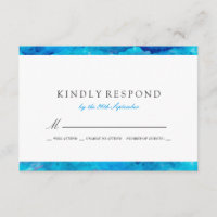 Saphire Abstrakt Watercolor Wedding RSVP