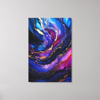 Saphire Amethyst Ink Stretched Canvas Print
