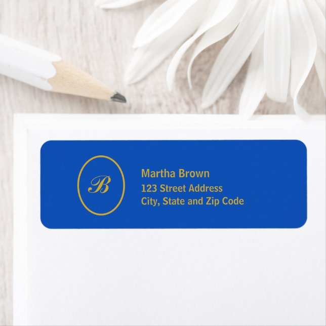 Saphire and Gold Return Address Label (Insitu)