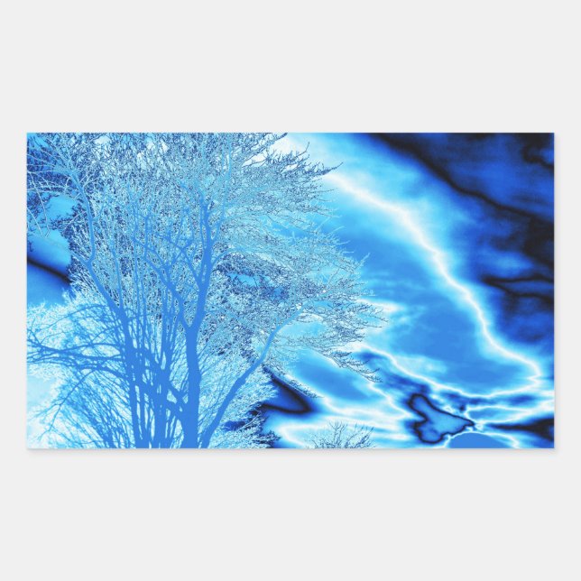 Saphire Blue Iced Tree Aufkleber (Vorderseite)