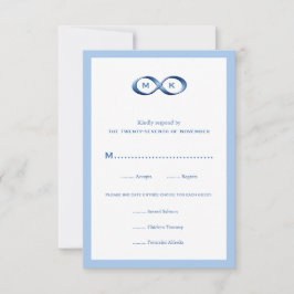 Saphire Blue Infinity Hand Clasp Wedding RSVP Car Karte