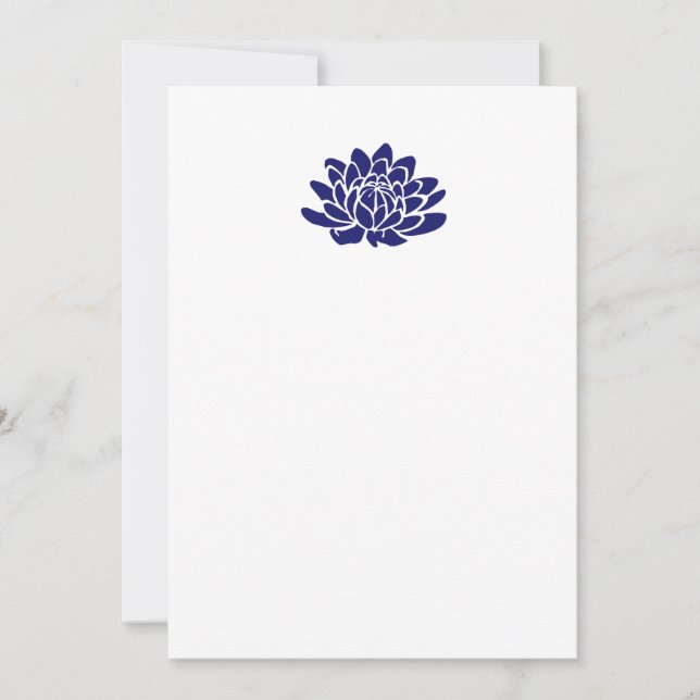 Saphire Blue Lotus Blume Blank Einladung (Vorderseite)