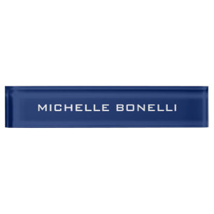 Saphire Blue Minimalistisch Schlicht Legible Moder Namensplakette