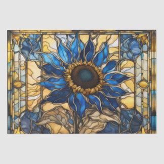 Saphire Blue N Gold gefestigte Glasblässe Sonnenbl Seidenpapier
