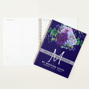 Saphire Blue Purple Flowers Hochzeitsplanung Planer