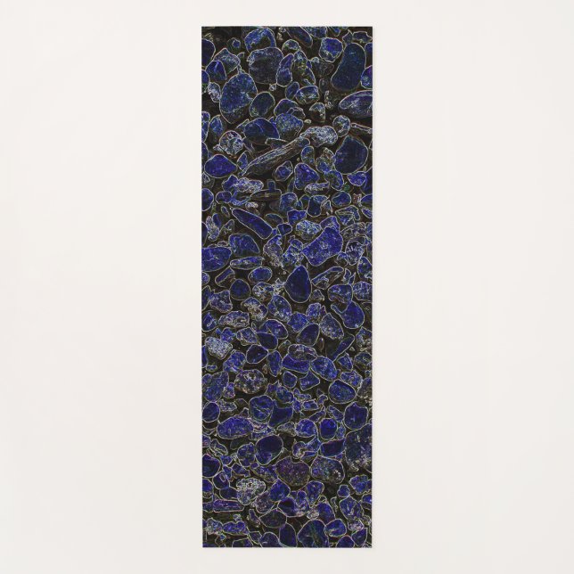 Saphire Blue Stones mit Glanz Yogamatte (Vorderseite)