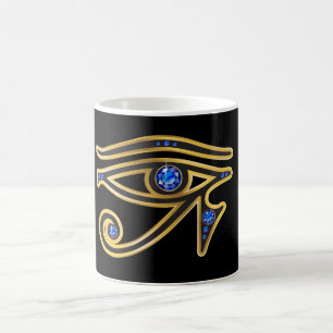 Saphire Eye of Ra in Gold Tasse