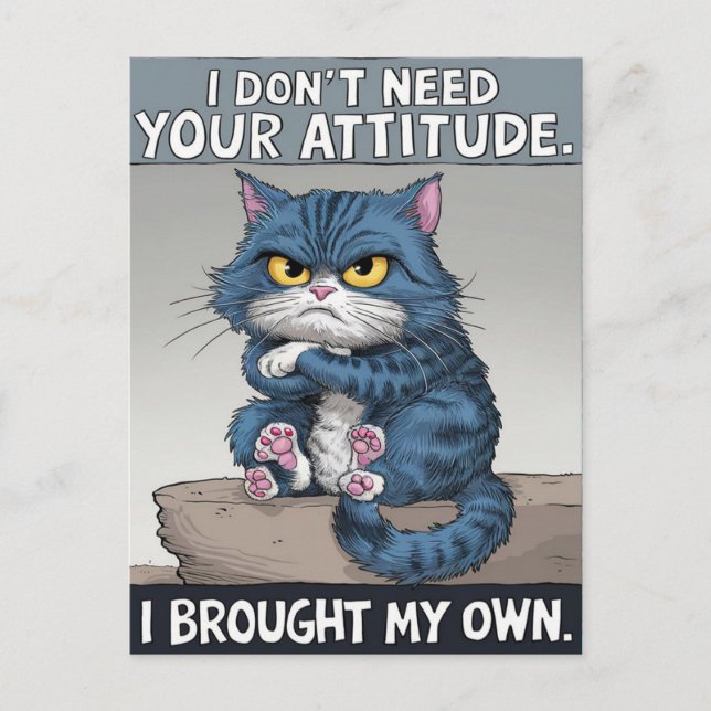 Saphire Feline auf der Holzperche Postkarte (Vorderseite)