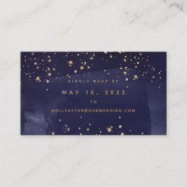Saphire & Gold Wedding Online RSVP Card Visitenkarte