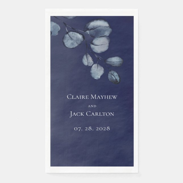 Saphire Peony Wedding Long 3 Ply Dinner Napkins Serviette (Vorderseite)