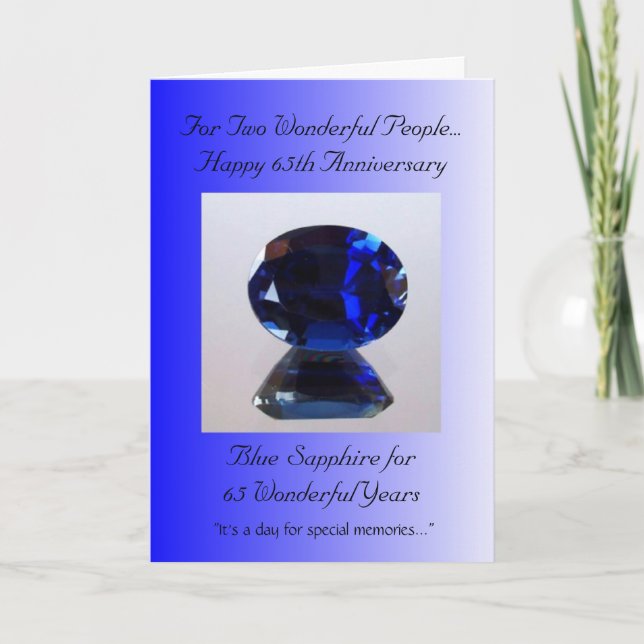 Saphire Personalisiert 65. Hochzeitstag Karte (Vorderseite)