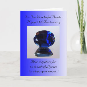 Saphire Personalisiert 65. Hochzeitstag Karte