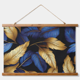 Saphire Starlit Symphony Botanical Wandteppich Mit Holzrahmen