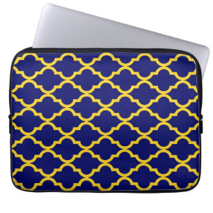 Saphire Sun: Blau & Gelb Boho Marokkanische Elegan Laptopschutzhülle