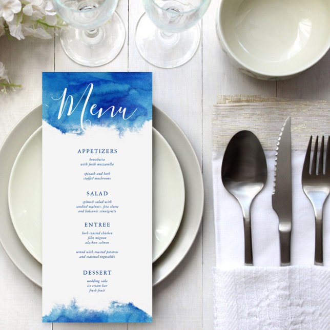 Saphire Tide Wedding Menu Card Menükarte (Von Creator hochgeladen)