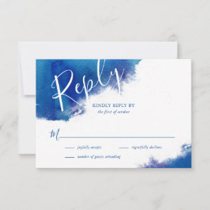 Saphire Tide Wedding RSVP Response Card Karte