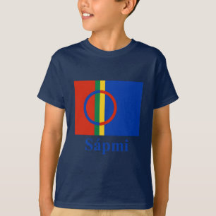 Sapmi Flagge mit Namen in Saami T-Shirt