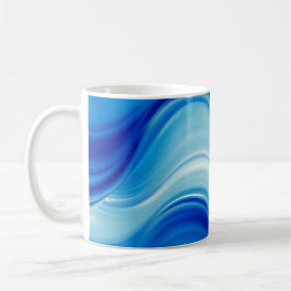 Sapphire Abstract Wave Glow Art Kaffeetasse