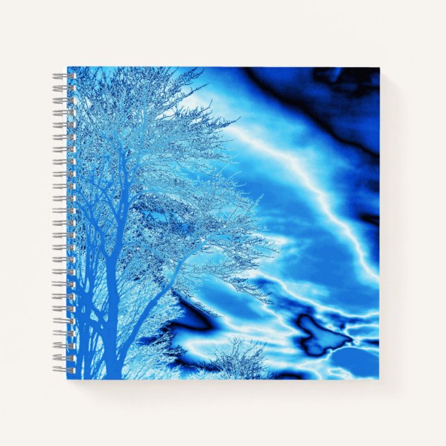 Sapphire and Iced Blue Stormy Sky Notizbuch (Vorderseite)