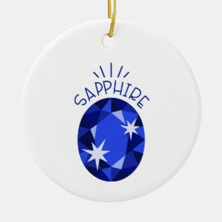 Sapphire Birthstone Keramik Ornament