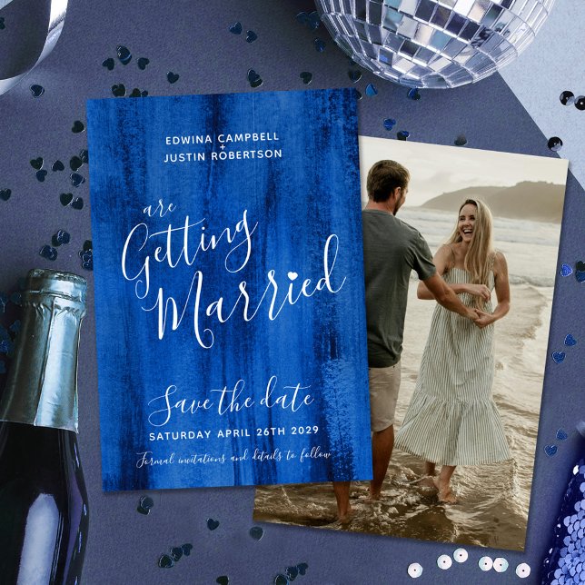 Sapphire blauer moderner Kunst speichern Dattelkar Save The Date (Von Creator hochgeladen)