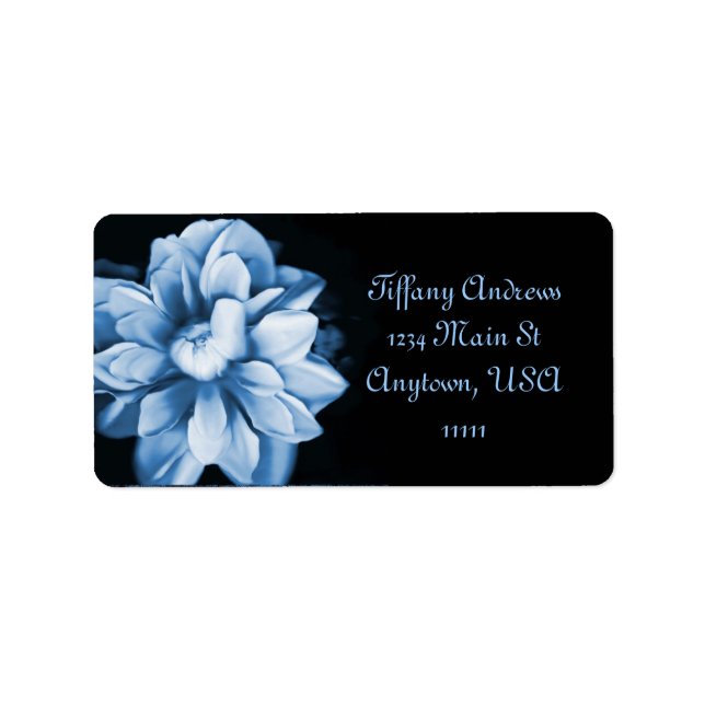 Sapphire Bloom Address Label Adressaufkleber (Vorne)
