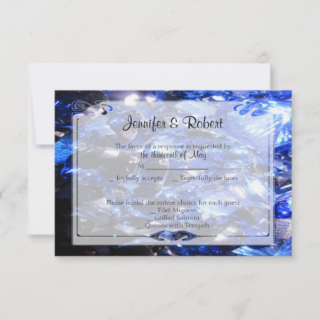 Sapphire Blue 45-jährige Jubiläumsaktionskarte RSVP Karte (Vorderseite)