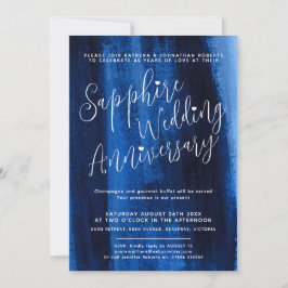 Sapphire blue abstrakt 45. Hochzeitstag Einladung