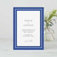 Sapphire Blue Bold Border Moderne Hochzeit