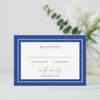 Sapphire Blue Bold Border Moderne Hochzeit