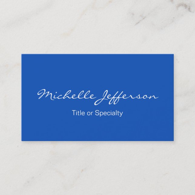 Sapphire Blue Contemporary Trendy Business Card Visitenkarte (Vorderseite)